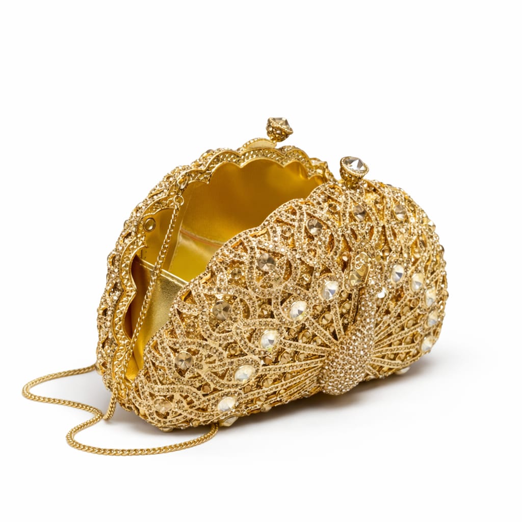 Empress Peacock Crystal Clutch