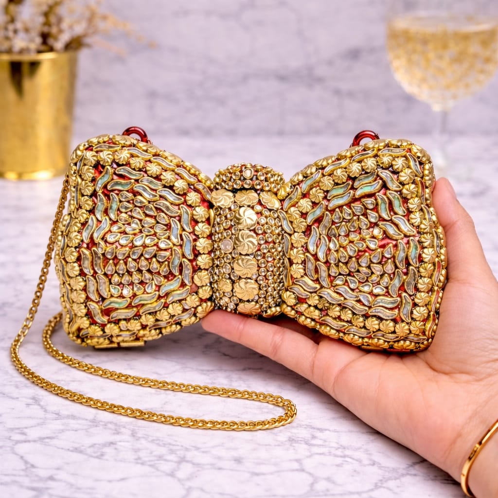 Kundan Bow Clutch