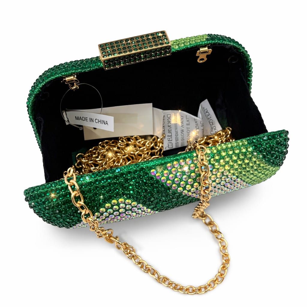 Green Swarovski Stones Clutch