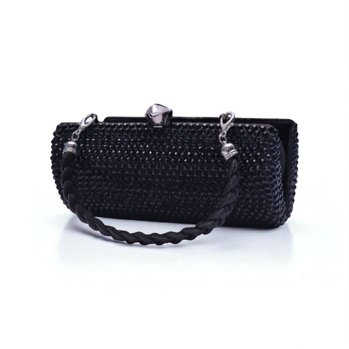 Classic Black Crystal Clutch