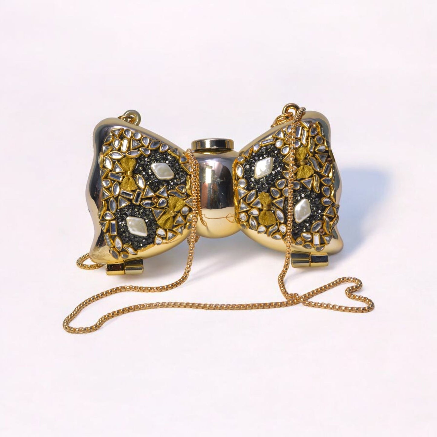 Dual-Side Luxury Bow Clutch