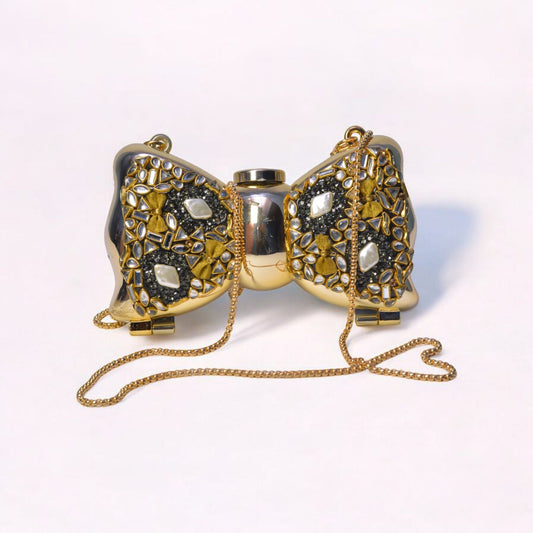 Dual-Side Luxury Bow Clutch