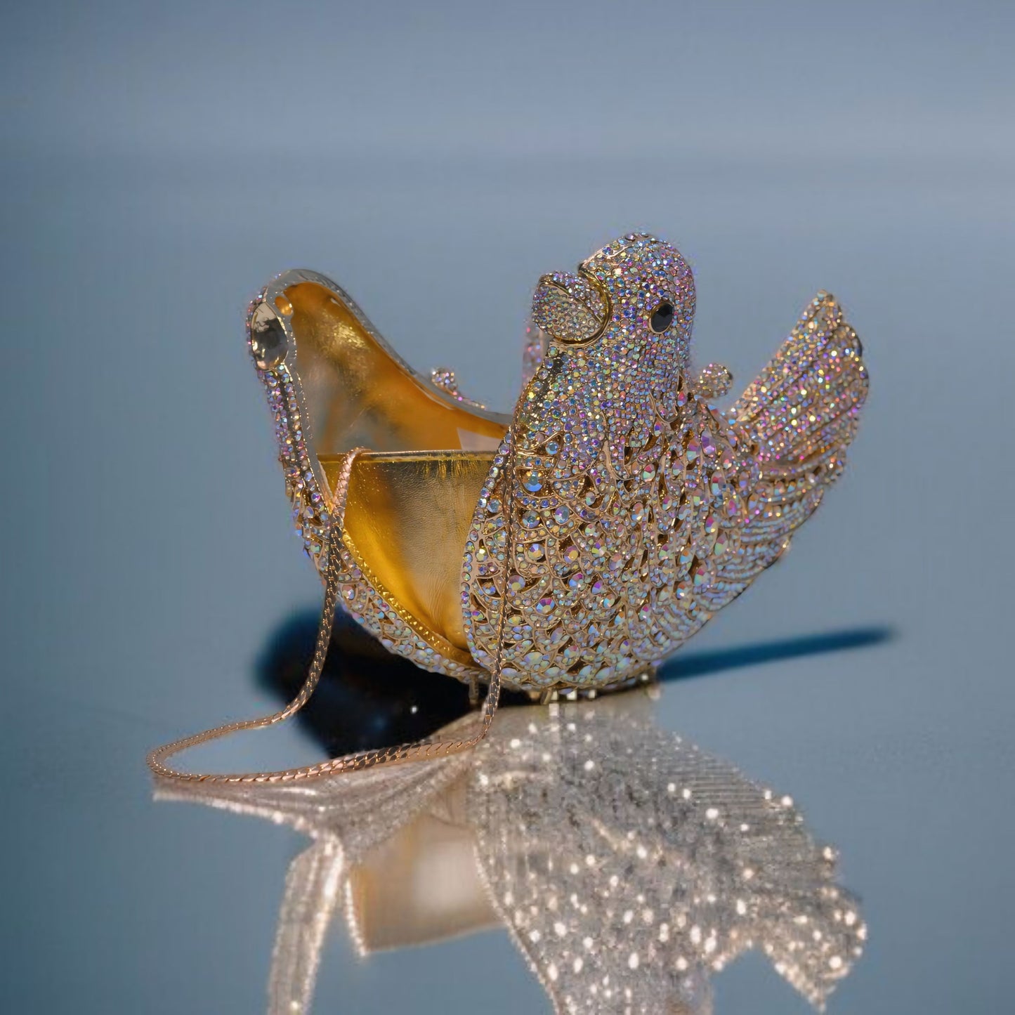 Luxury Crystal Bird Clutch Bag