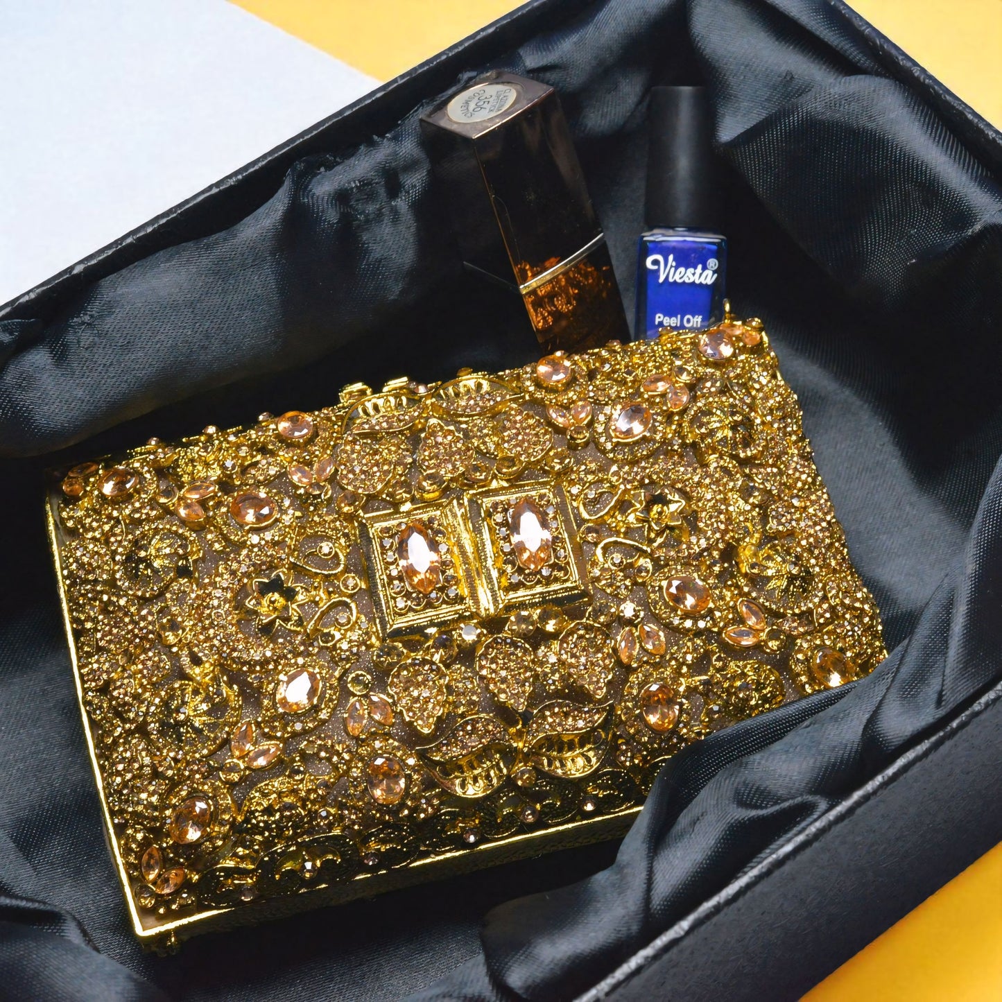 Luxury Golden Rhinestone Clutch