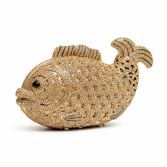 Golden Fish Statement Clutch