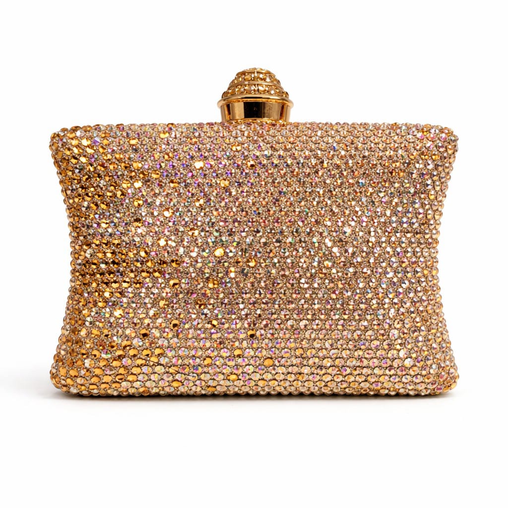 Champagne Swarovski Stones Clutch