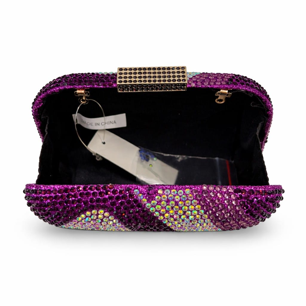 Purple Swarovski Stones Clutch