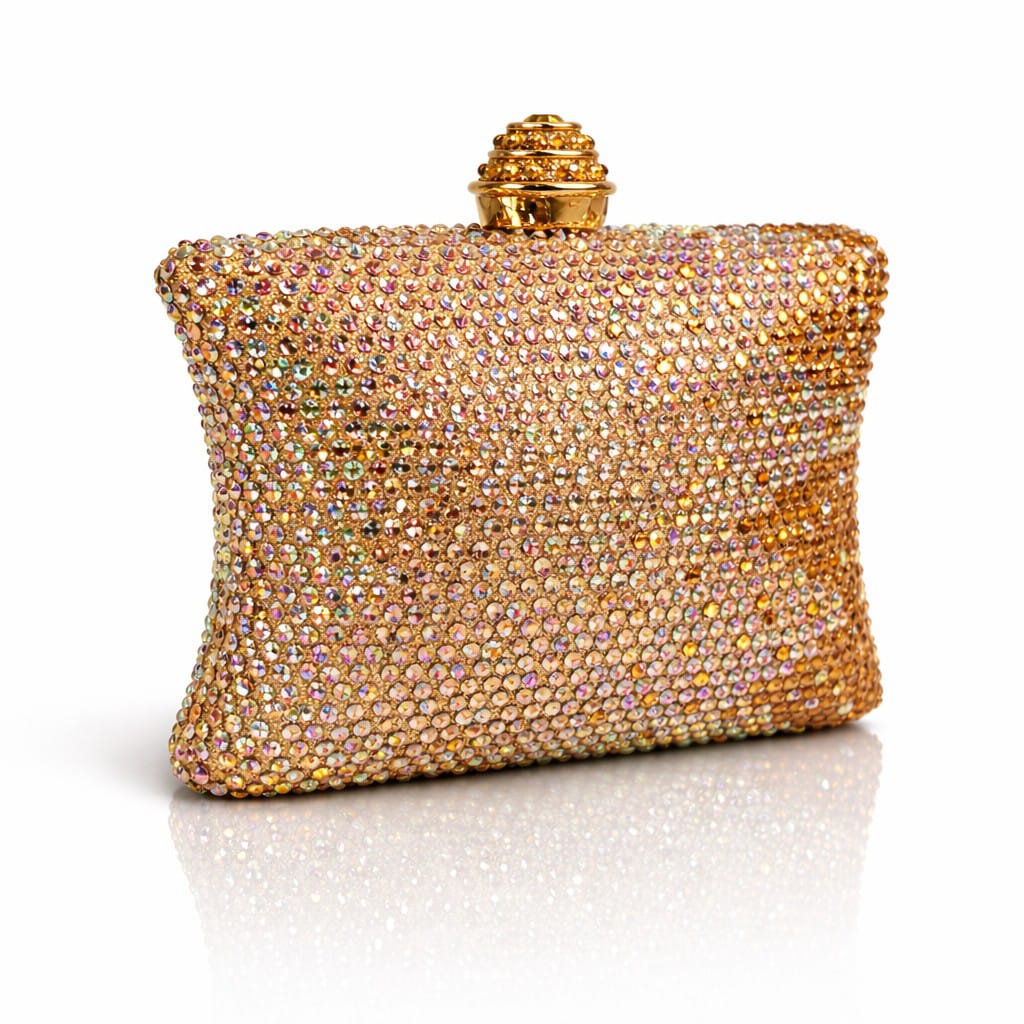 Champagne Swarovski Stones Clutch