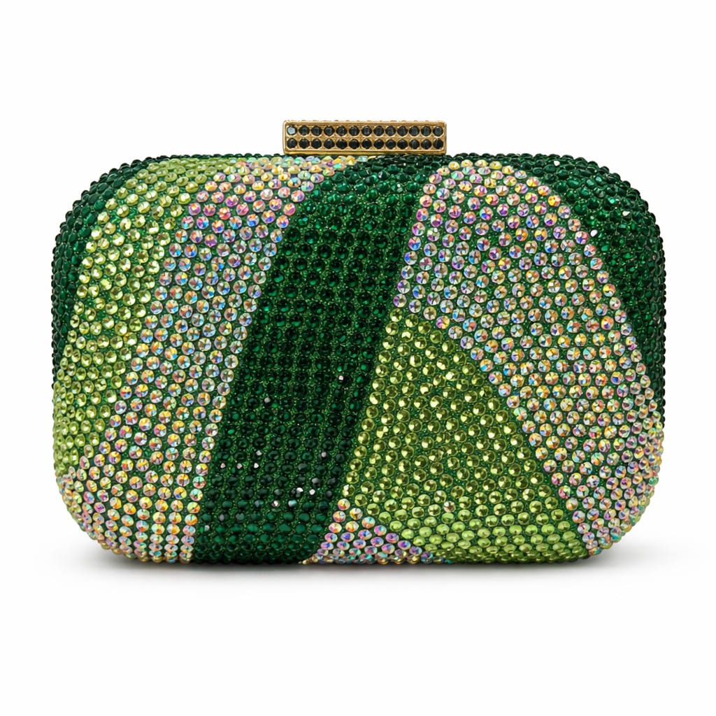 Green Swarovski Stones Clutch