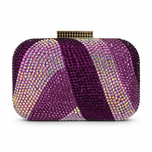 Purple Swarovski Stones Clutch