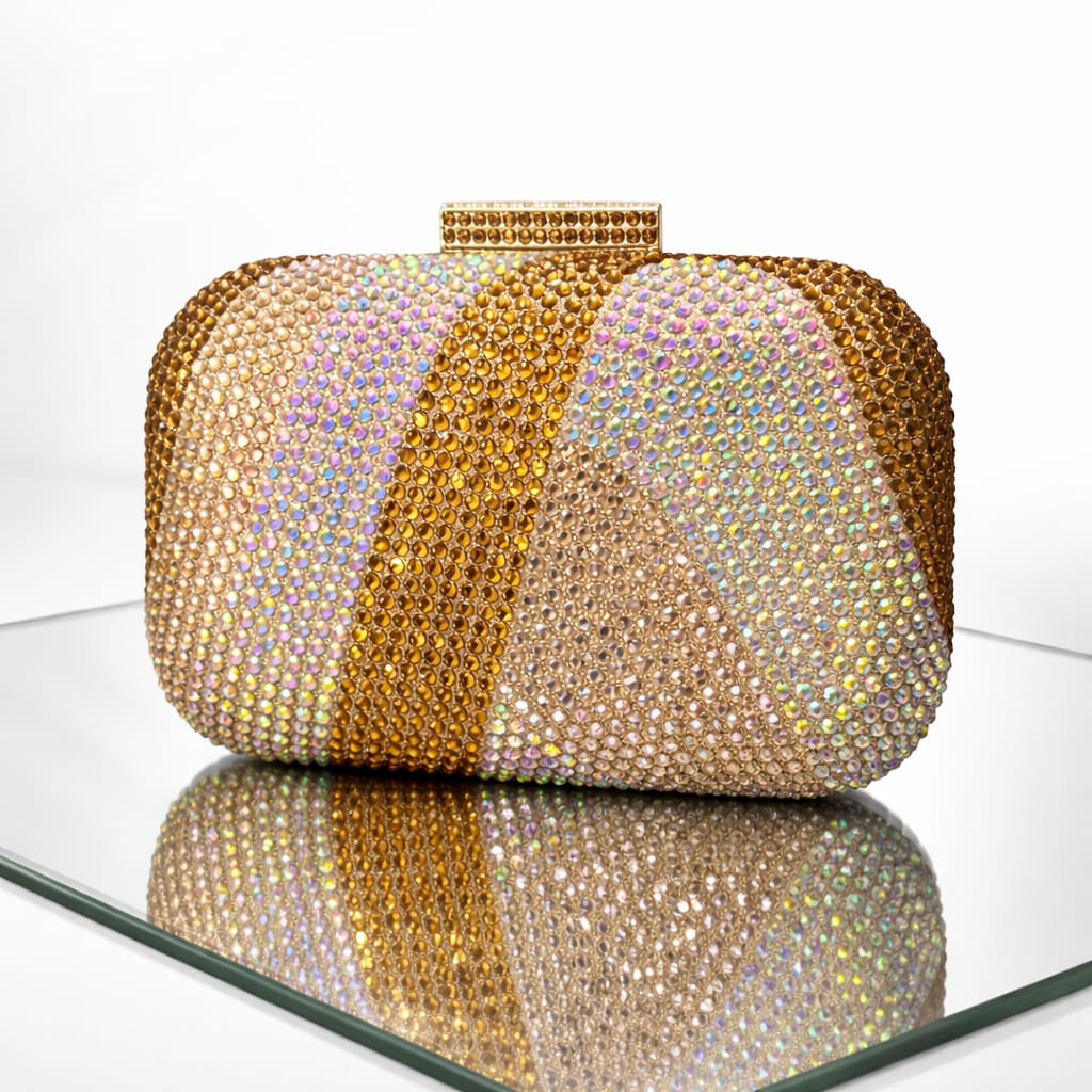Golden Swarovski Stones Clutch