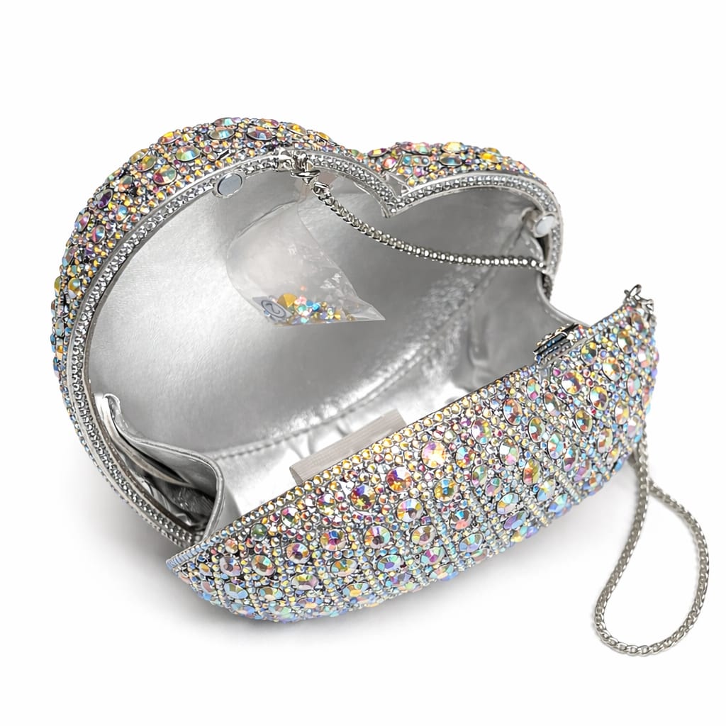 Crystal Heart Luxe Clutch
