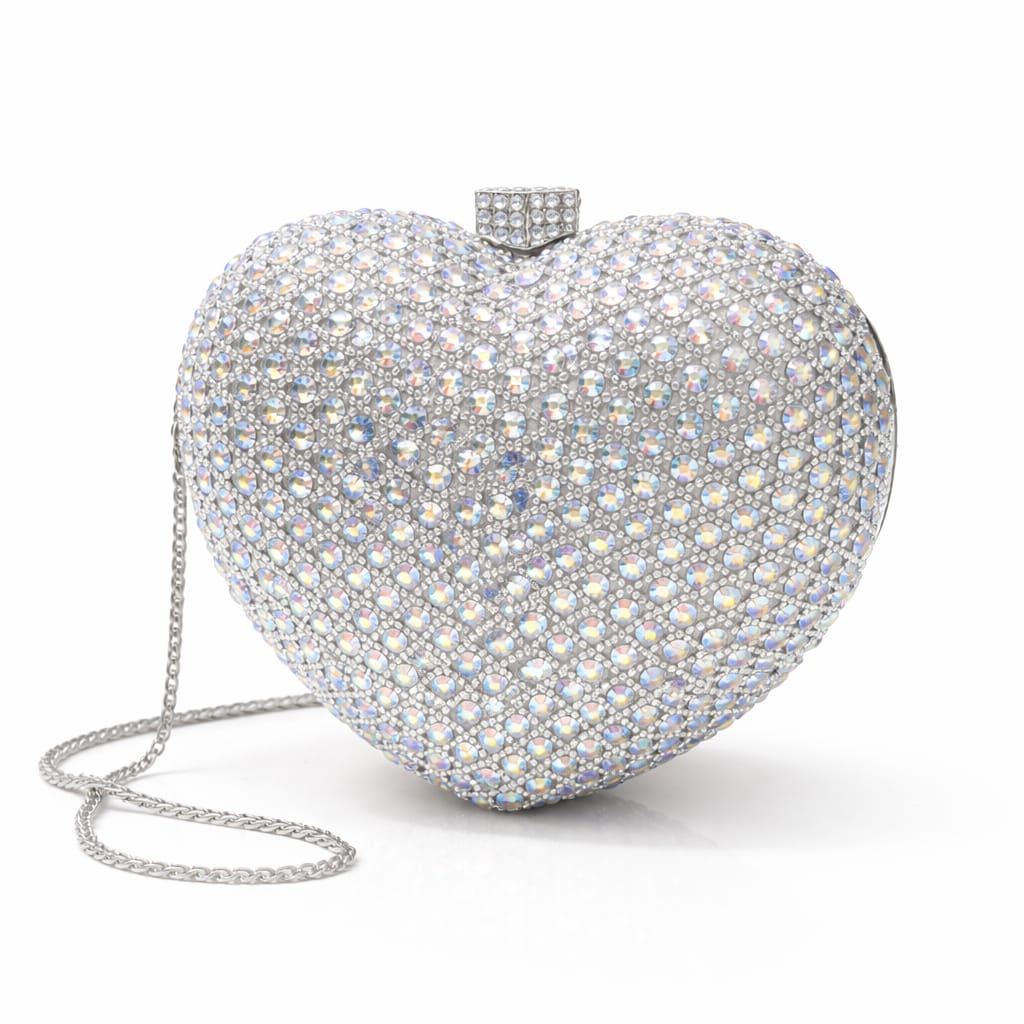 Crystal Heart Luxe Clutch