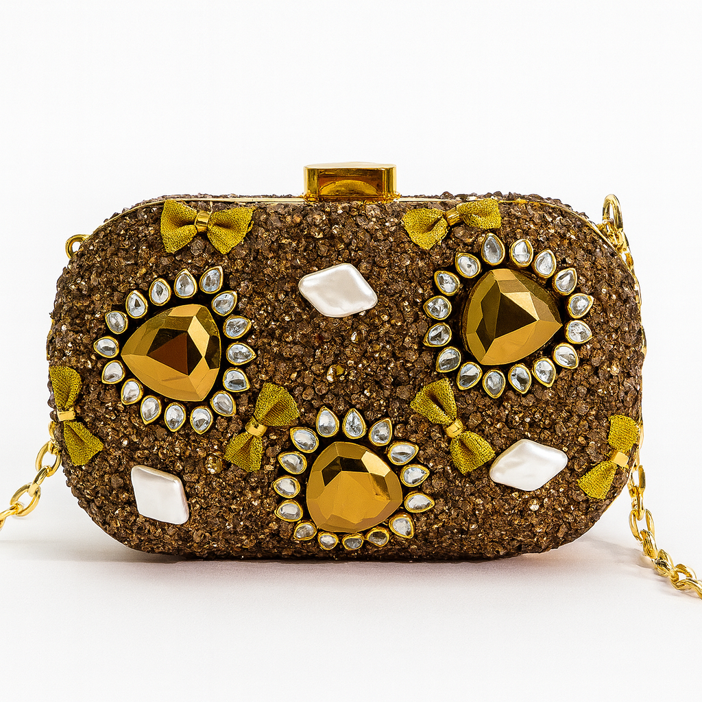 Luxury Gold Dual Design Clutch