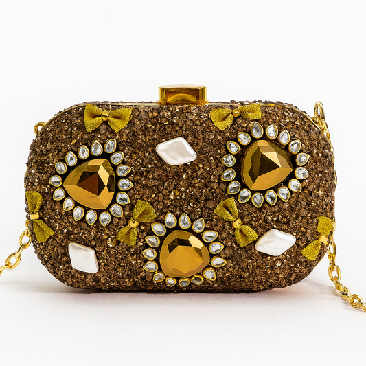 Luxury Gold Dual Design Clutch