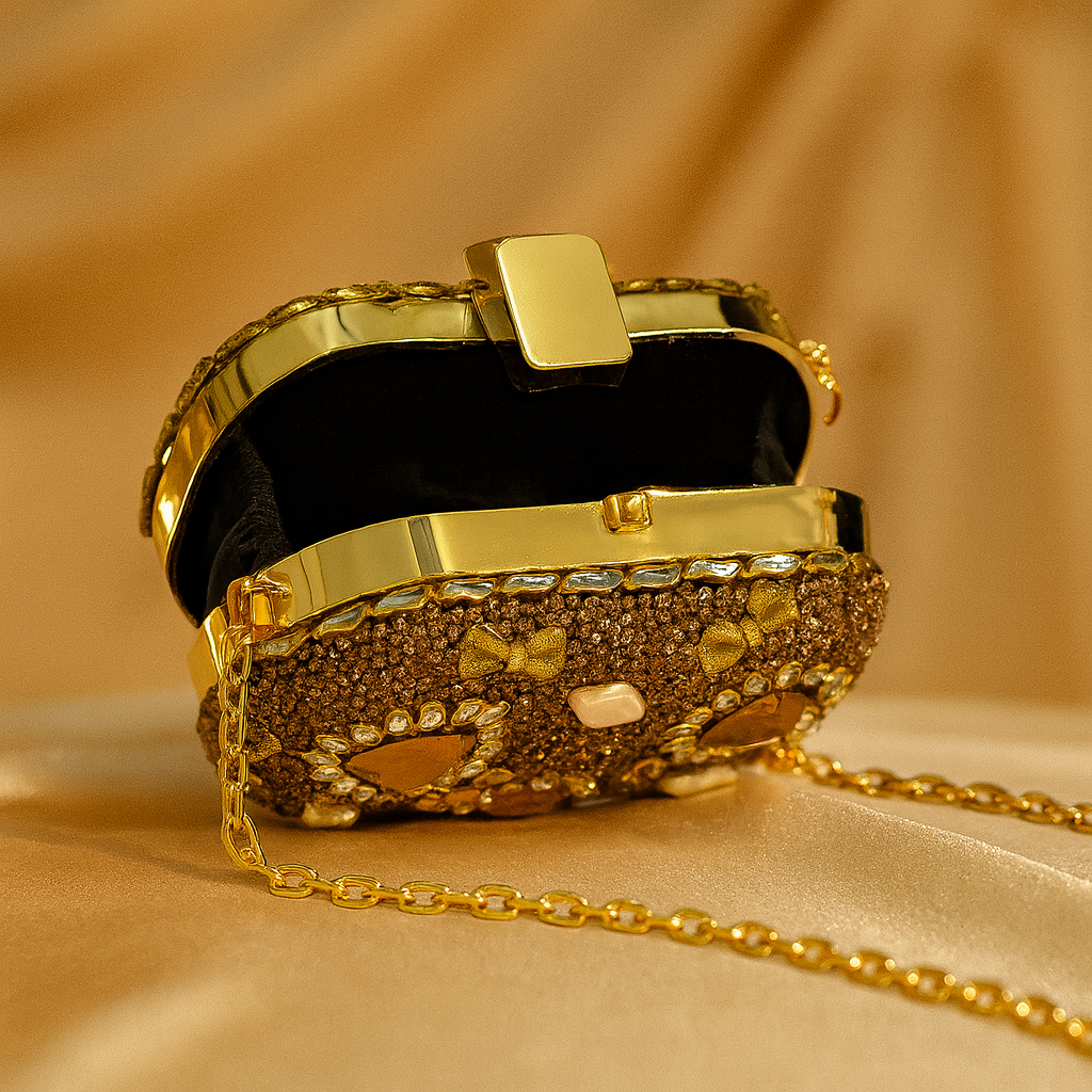 Luxury Gold Dual Design Clutch