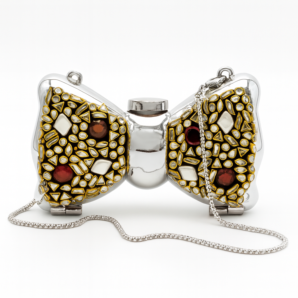 Elegant Double Side Party Bow Clutch