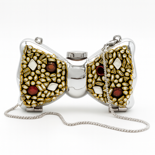 Elegant Double Side Party Bow Clutch