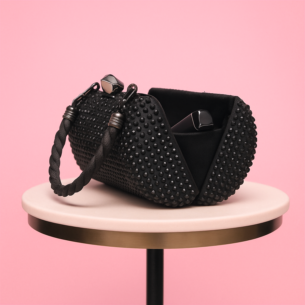 Classic Black Crystal Clutch