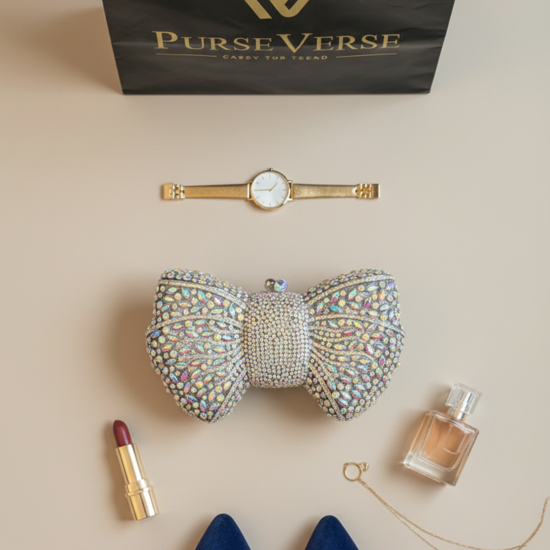 Elegance with Our Crystal Bow Bridal Clutch