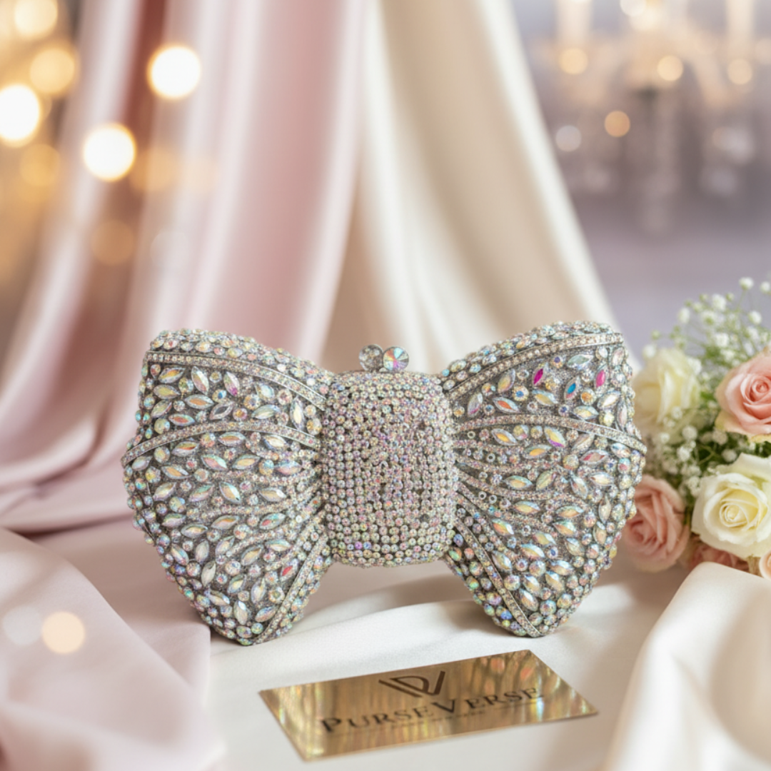 Elegance with Our Crystal Bow Bridal Clutch