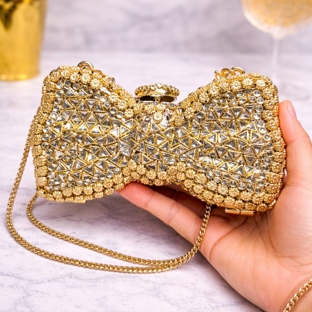 Kundan Bow Clutch