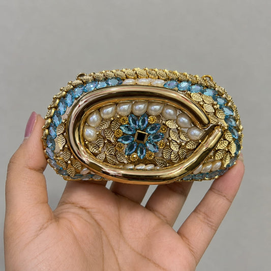 Azure Peacock Party Clutch