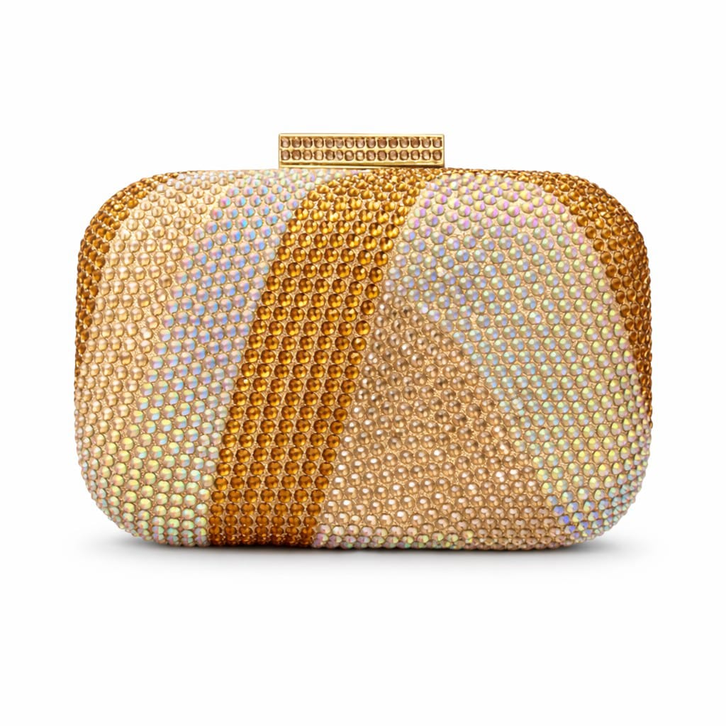 Golden Swarovski Stones Clutch
