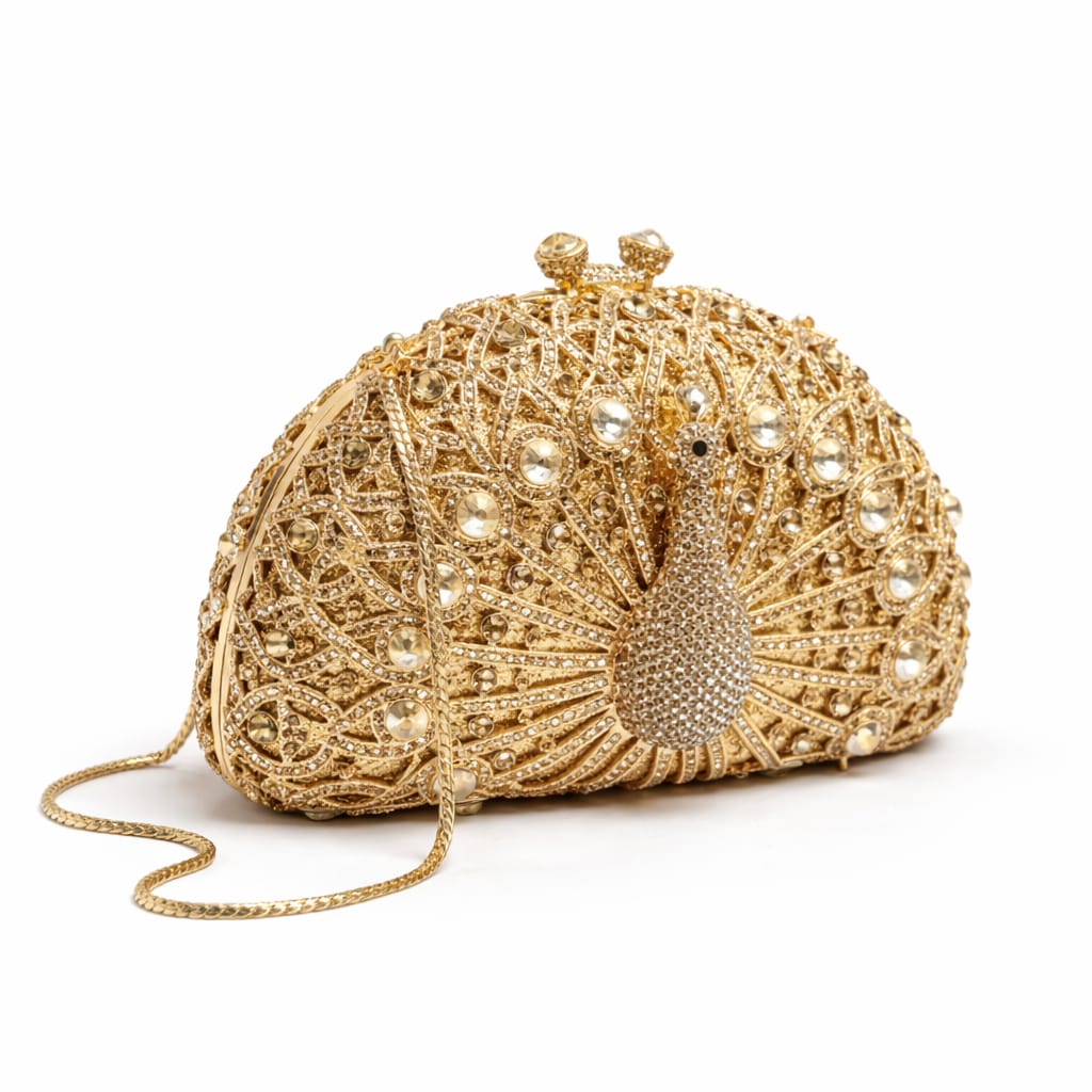 Empress Peacock Crystal Clutch