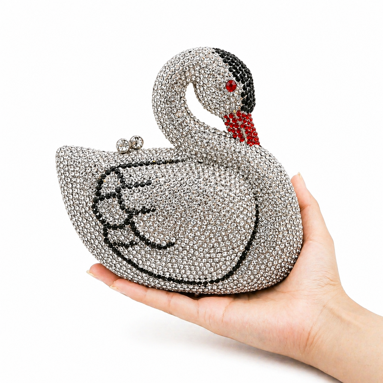 Swan Rhinestone Clutch