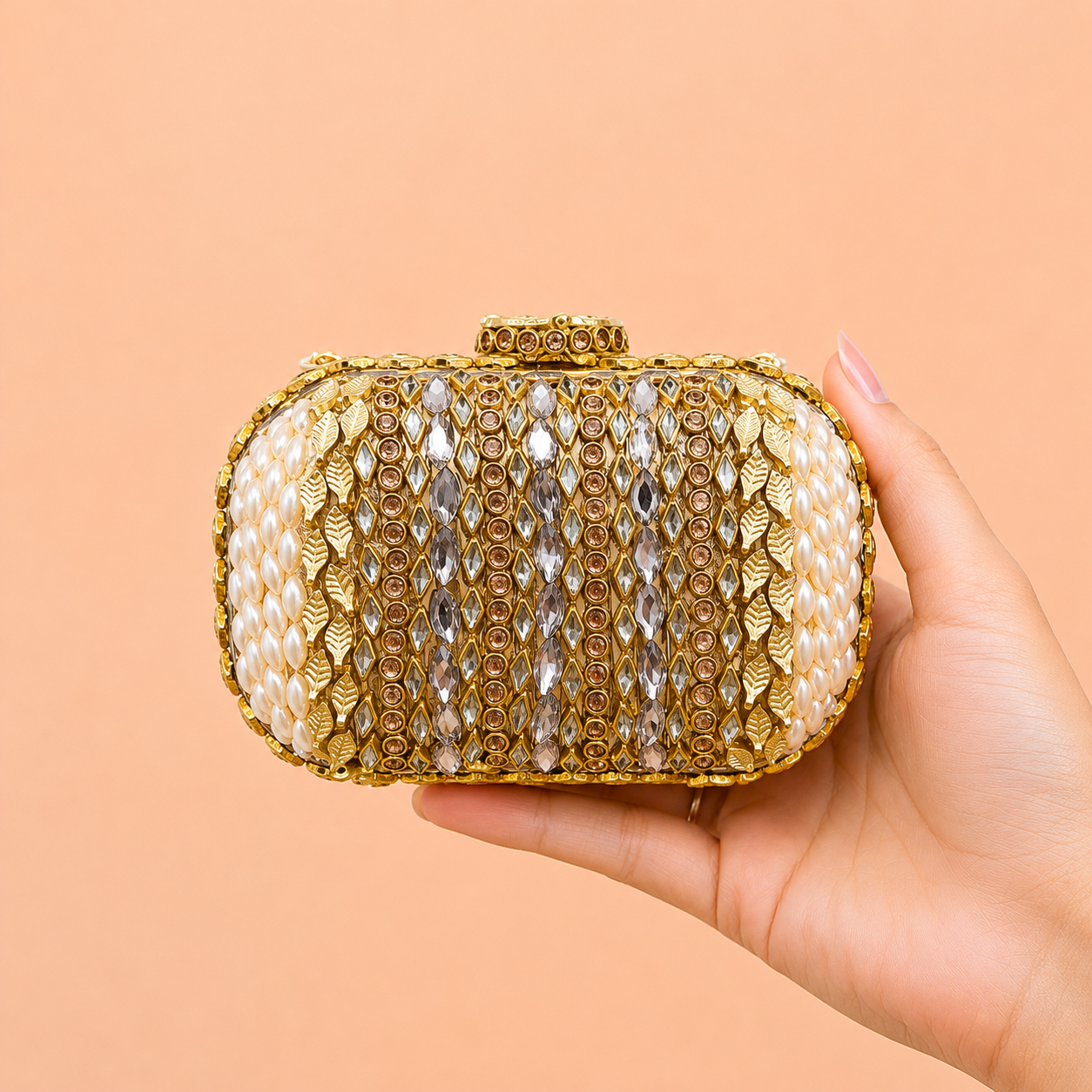 Multi Color Stone Clutch
