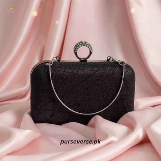 Glam Noir Ring Clutch