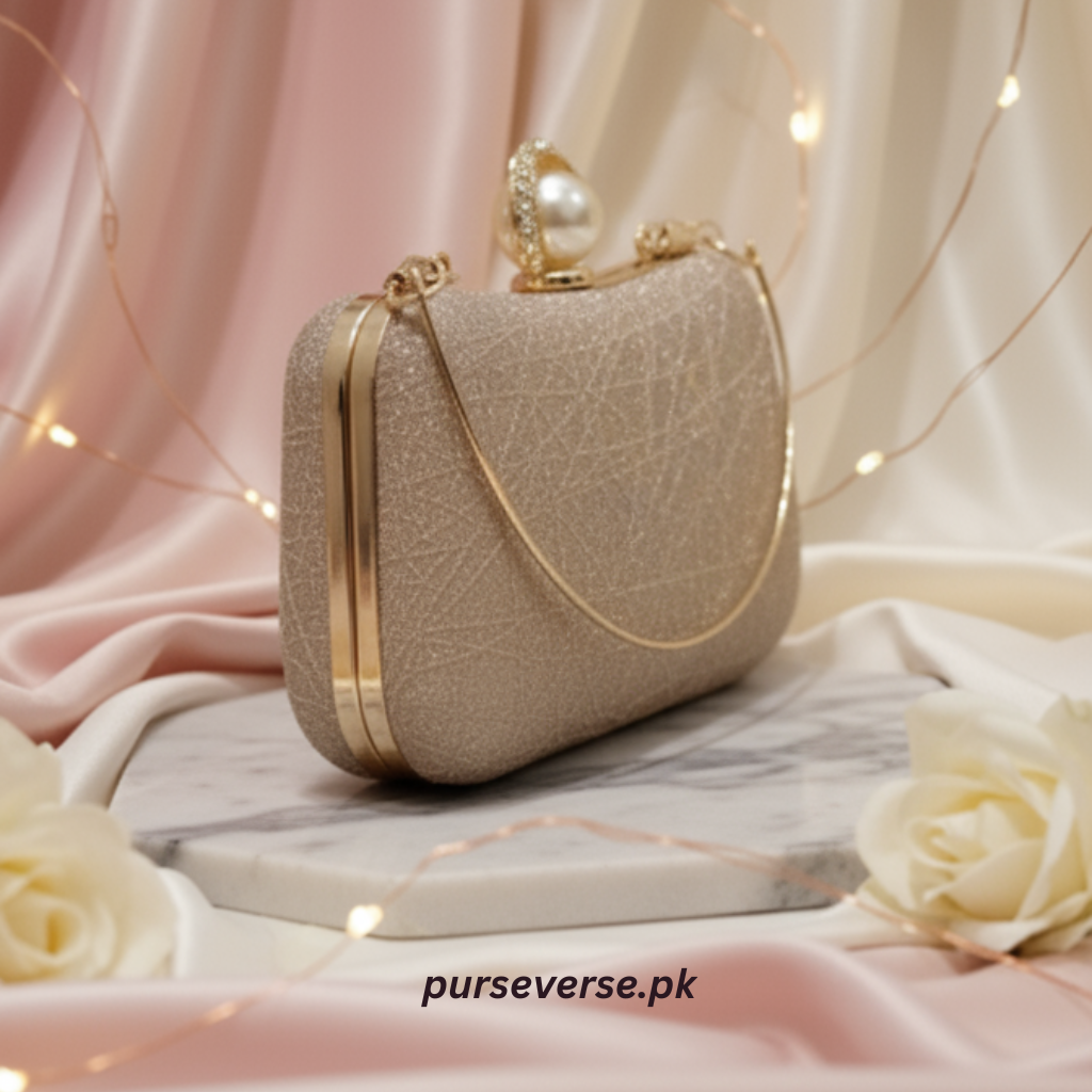 Golden Pearl Luxe Clutch