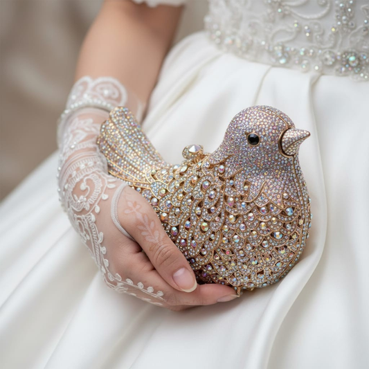 Luxury Crystal Bird Clutch Bag