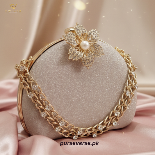 Floral Pearl Glam Clutch