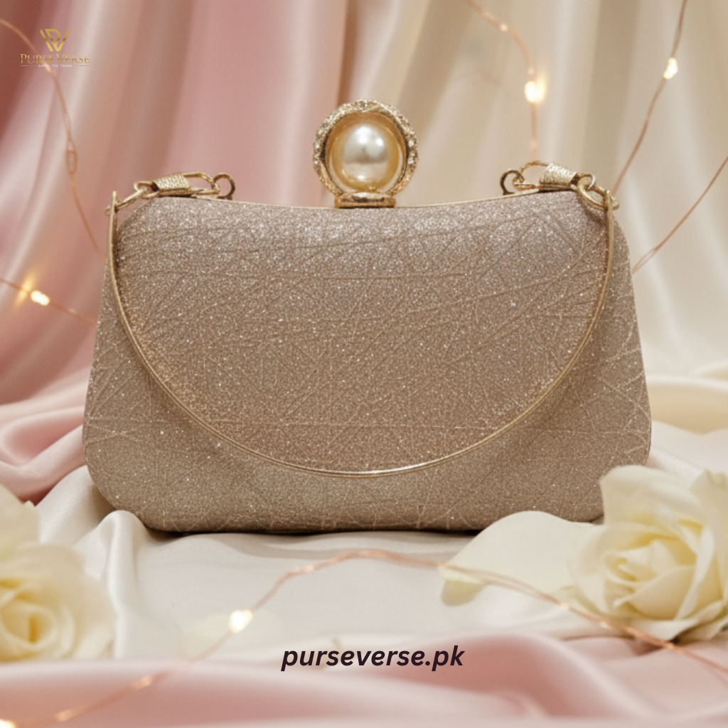 Golden Pearl Luxe Clutch