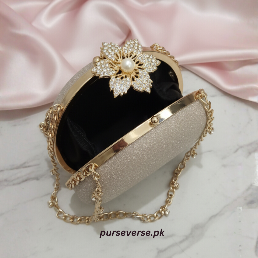 Floral Pearl Glam Clutch